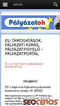 palyazatportal.hu mobil előnézeti kép