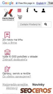 pavlinek.sk mobil előnézeti kép