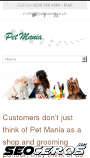 petmania.co.uk mobil förhandsvisning