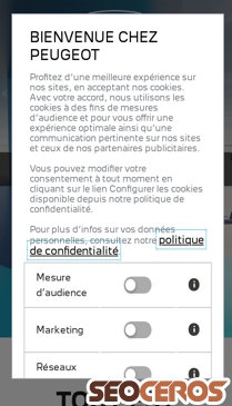 peugeot.fr mobil preview