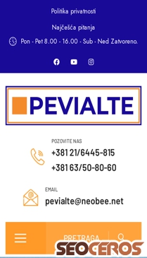 pevialte.com mobil vista previa