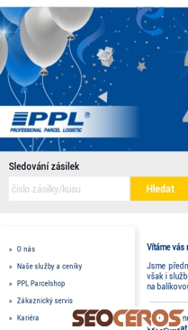 pplparcelshop.cz mobil Vorschau