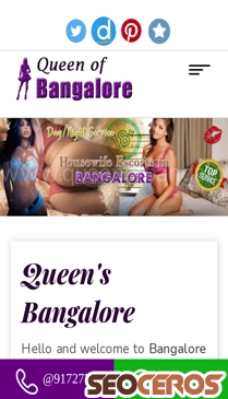 queenofbangalore.com mobil vista previa