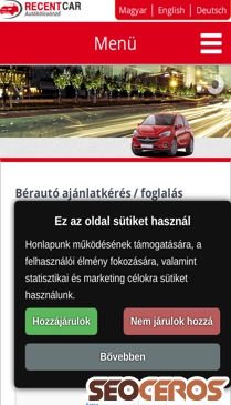 recentcar.hu mobil előnézeti kép