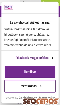 regiojatek.hu mobil preview