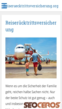 reiseruecktrittsversicherung.org mobil előnézeti kép