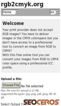 rgb2cmyk.org mobil förhandsvisning