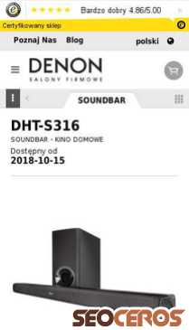 salonydenon.pl/pl/MM/Marki/DENON/SOUNDBAR/DHT-S316 mobil preview