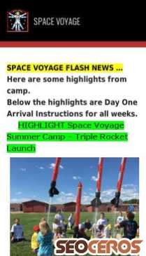 spacevoyage.com mobil Vorschau