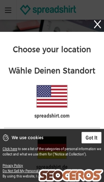 shop.spreadshirt.com mobil obraz podglądowy