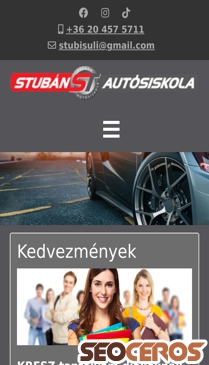 stubanautosiskola.hu mobil előnézeti kép