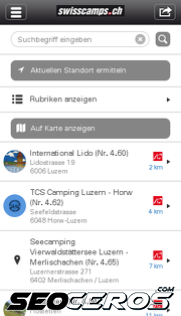 swisscamps.ch mobil previzualizare