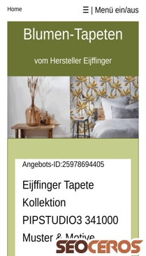 tapetenwexel.de/blumentapeten/eijffinger-tapete-blumen-pflanzen-motive.php mobil obraz podglądowy
