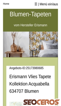 tapetenwexel.de/blumentapeten/erismann-tapete-blumen-pflanzen-motive.php mobil prikaz slike