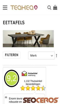 teakea.nl/wonen/tafels/eettafels mobil preview
