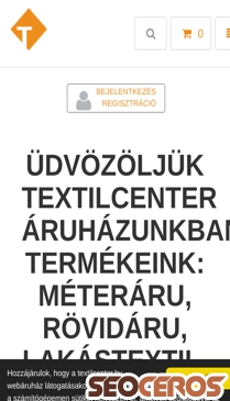 textilcenter.hu mobil Vorschau