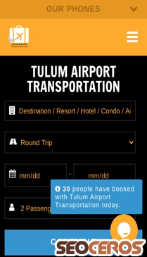 tulumairporttransportation.com mobil vista previa