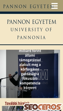 uni-pannon.hu mobil előnézeti kép
