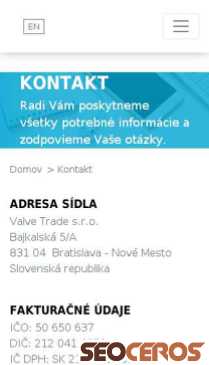 valvetrade.sk/kontakt mobil náhľad obrázku