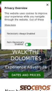 walkthedolomites.com mobil förhandsvisning