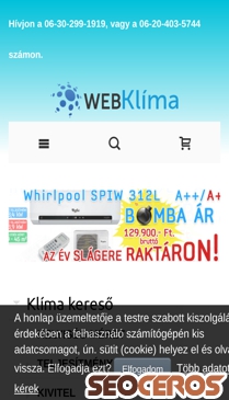 webklima.hu mobil Vorschau