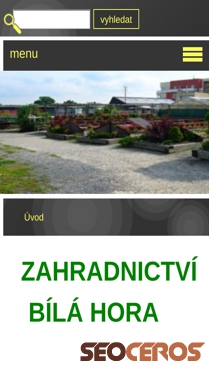 zahradnictvibilahora.cz mobil vista previa