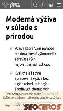 zdravyprotein.sk mobil förhandsvisning