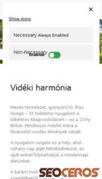 zichypark-hotel.hu mobil előnézeti kép
