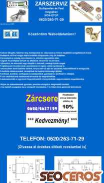 zarszerviz-zarcsere.hu mobil előnézeti kép