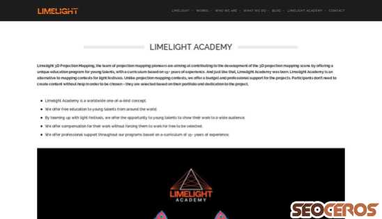 3dprojectionmapping.net/limelight-academy desktop preview