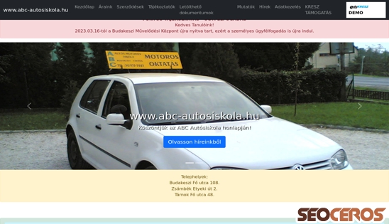 abc-autosiskola.hu desktop vista previa