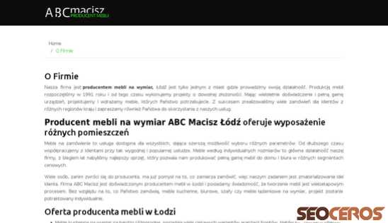 abc-macisz.pl/o-firmie.html desktop 미리보기