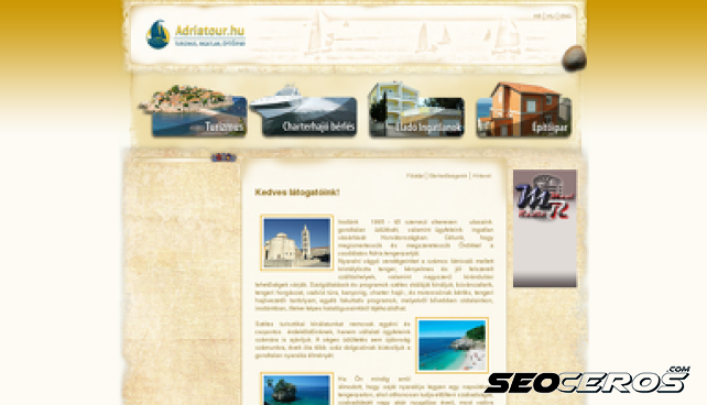 adriatour.hu desktop náhľad obrázku