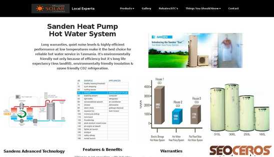 affordablesolartasmania.com/Sanden-Heat-Pump-Hot-Water-Systems.html desktop Vorschau