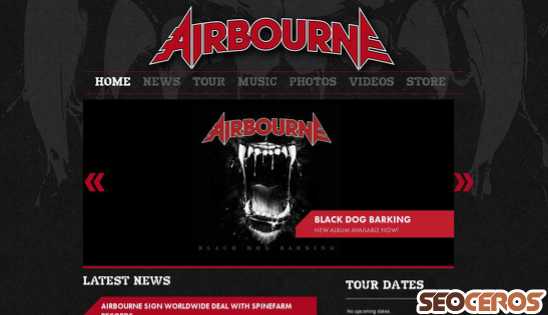 airbournerock.com desktop náhľad obrázku