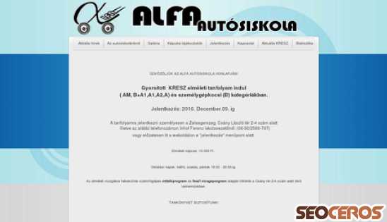 alfaautosiskola.hu desktop előnézeti kép