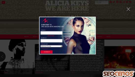 aliciakeys.com desktop náhled obrázku