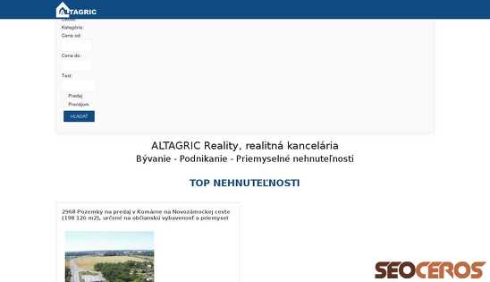 altagric.sk desktop náhled obrázku