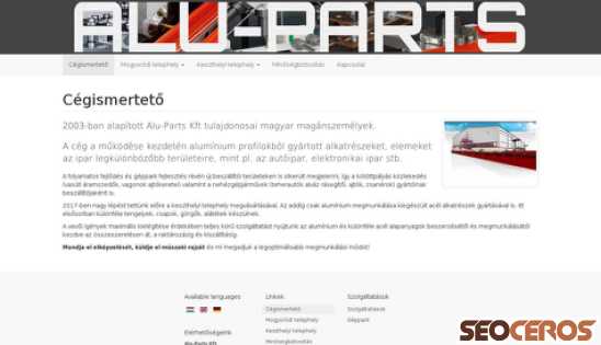aluparts.hu desktop náhled obrázku