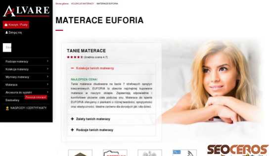 alvare.pl/tanie-materace desktop náhled obrázku