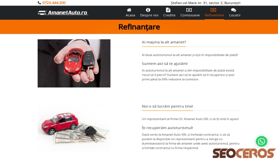 amanetauto.ro/refinantare desktop előnézeti kép