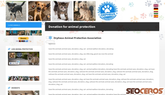 animalsave.info desktop Vorschau