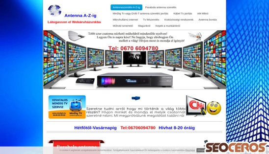 antennaszereles.com desktop náhled obrázku