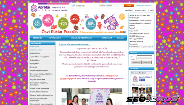 aprokamoka.hu desktop előnézeti kép