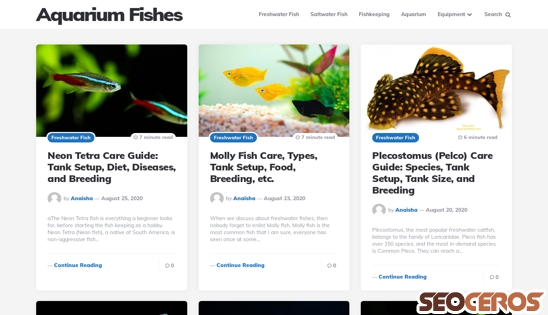 aquariumfishes.com desktop förhandsvisning