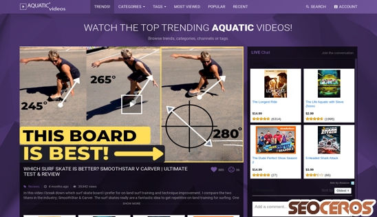 aquatic-videos.com desktop náhľad obrázku
