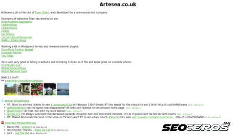 artesea.co.uk desktop förhandsvisning