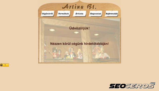 artina.hu desktop előnézeti kép