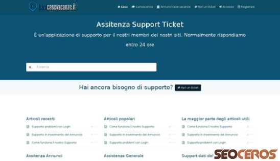 assistenza-support-ticket.trovicasevacanze.it desktop obraz podglądowy