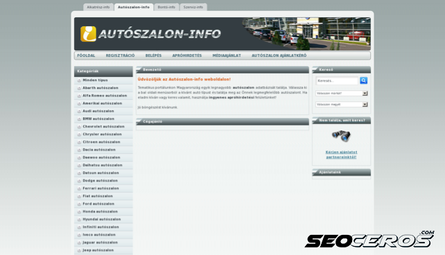 autoszalon-info.hu desktop náhľad obrázku